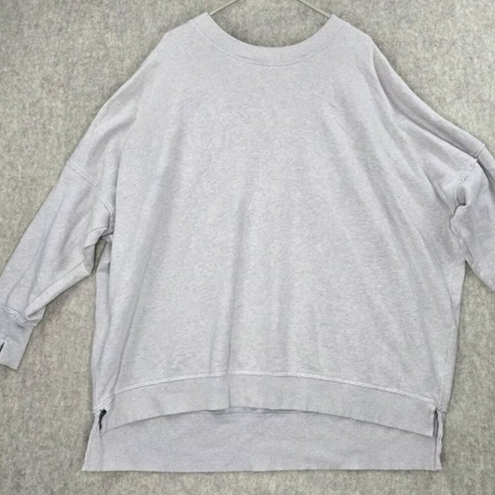 Oversized Creme Cotton Blend Pullover Sweater